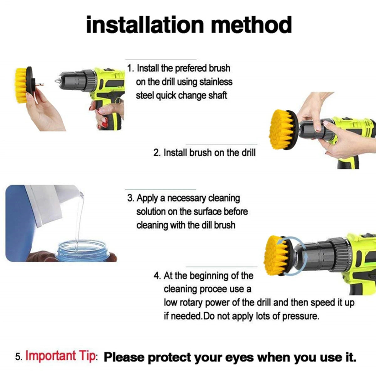 3 Κεφαλές Βούρτσας Συμβατές με Τρυπάνι\Δράπανο