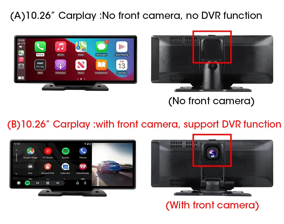 10.26' Οθόνη Αφής 4K Android-IOS & Carplay με Κάμερα Οπισθοπορείας, GPS Πλοήγηση, Φωνητικό Έλεγχο Αυτοκινήτου και Bluetooth