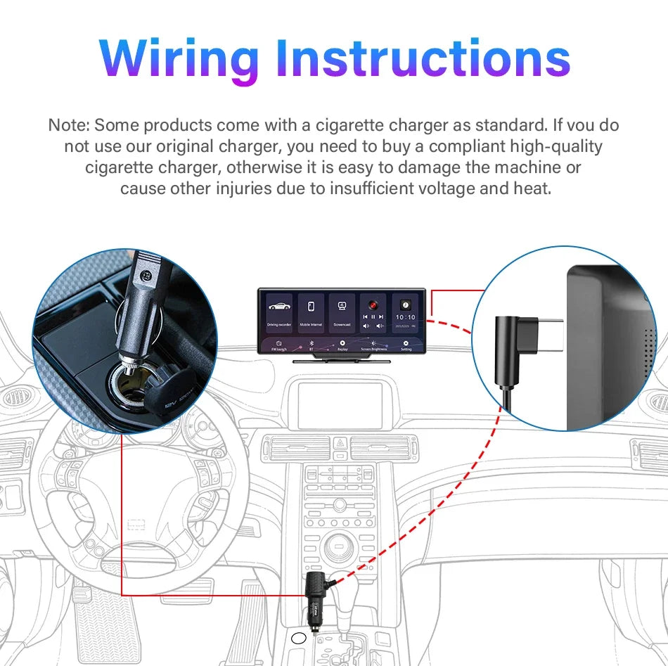 10.26' Οθόνη Αφής 4K Android-IOS & Carplay με Κάμερα Οπισθοπορείας, GPS Πλοήγηση, Φωνητικό Έλεγχο Αυτοκινήτου και Bluetooth