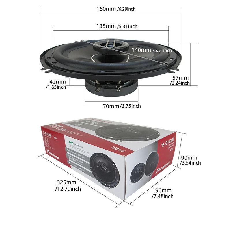 Ηχεία Pioneer 6 Ιντσών 640W (320Wx2)