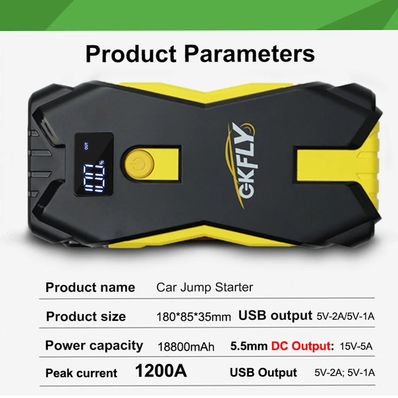 Φορητός Εκκινητής Μπαταρίας 18.800mAh