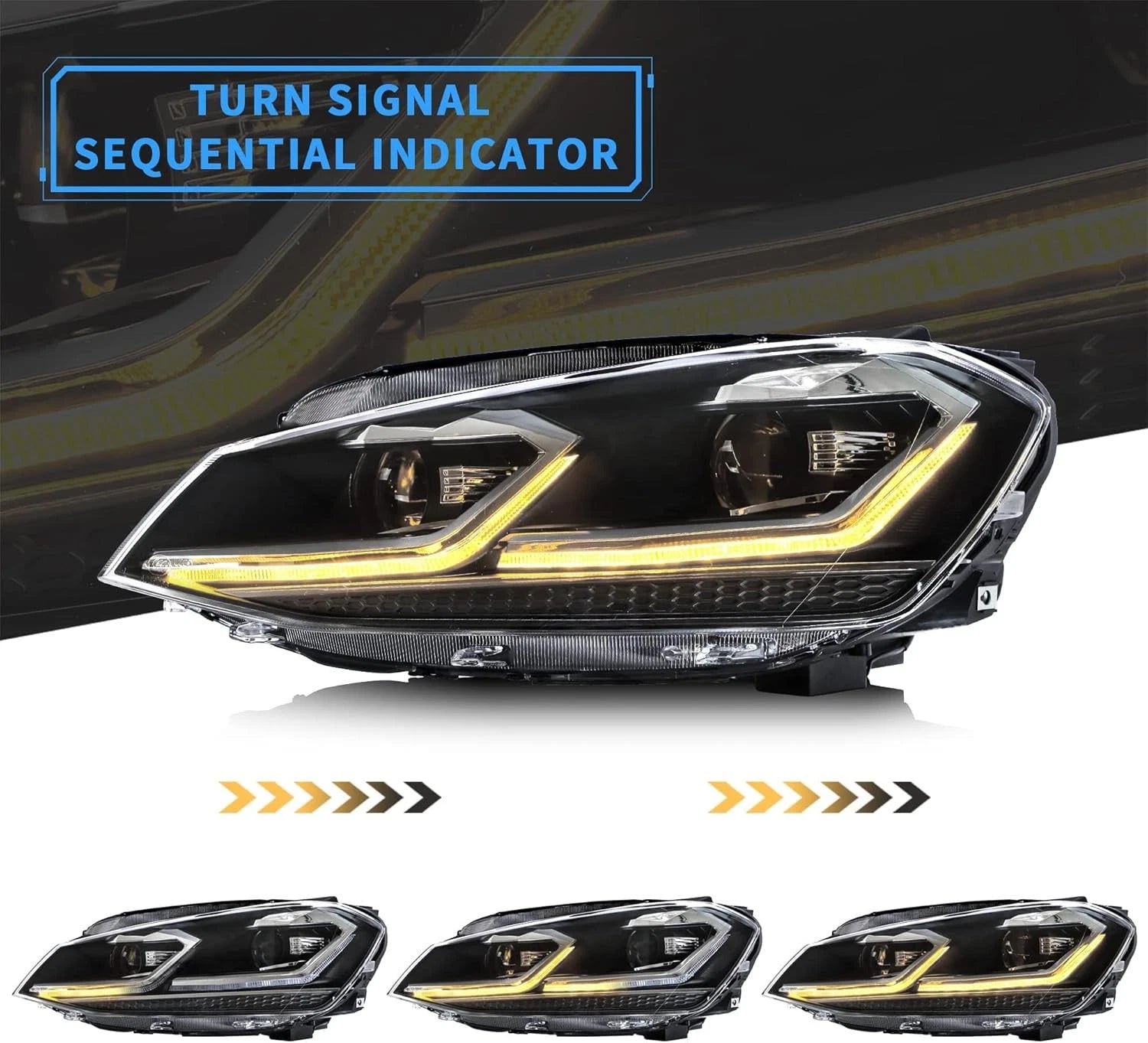 Σετ Προβολείς LED + Πίσω Φώτα για VW Golf 7 MK 7 2013-2017