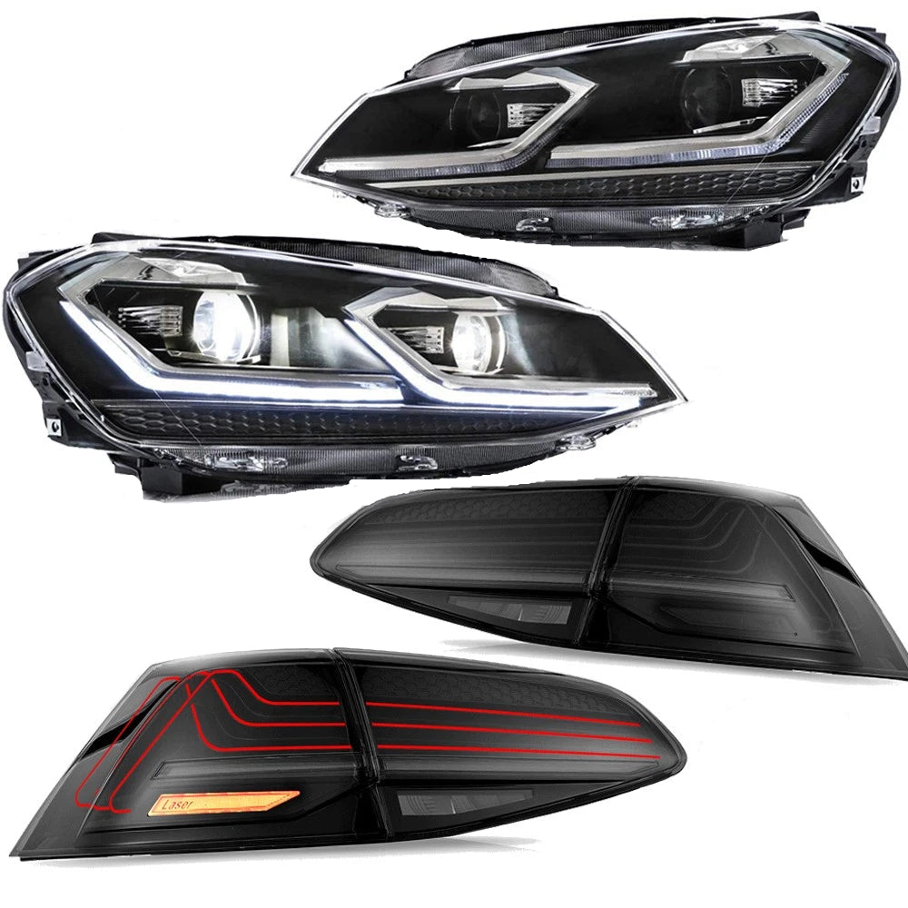 Σετ Προβολείς LED + Πίσω Φώτα για VW Golf 7 MK 7 2013-2017